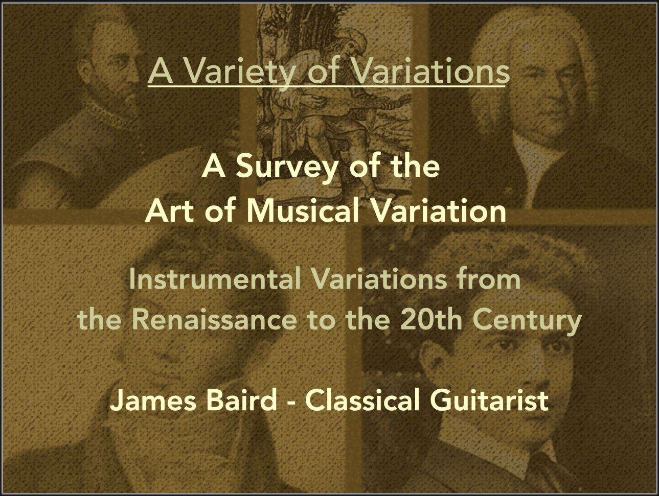 Title Page - A Variety of Variations for Classical Guitar